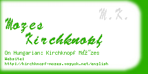 mozes kirchknopf business card